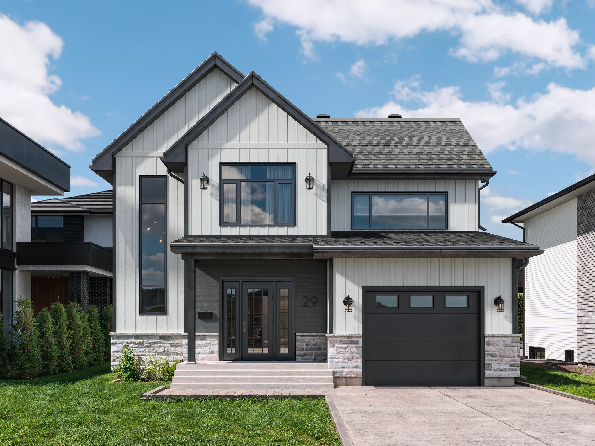 GOODSTYLE 2.0 - White Engineered Wood Board and Batten Siding Board & Batten visualization by Goodfellow